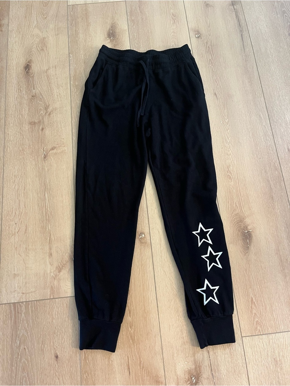 Sundry Black Joggers with White Star Trim